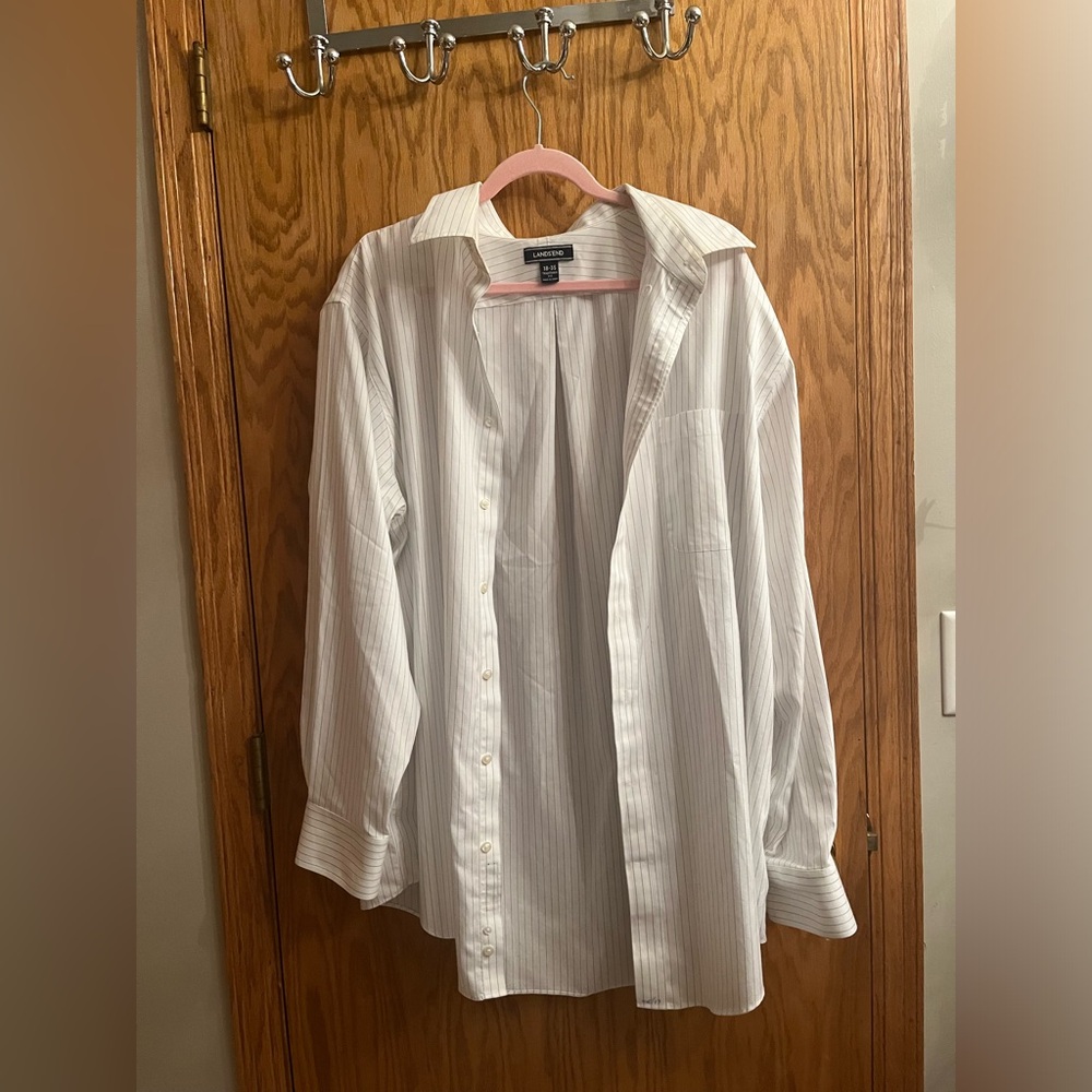 Women’s LandsEnd striped button down shirt